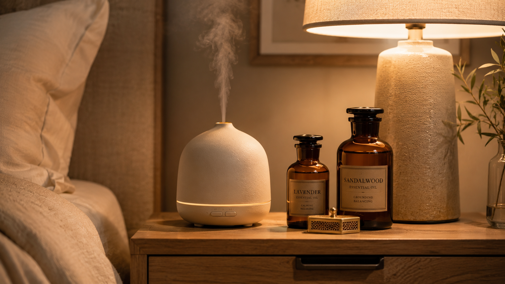 Amber Glass Apothecary Bottles & Ceramic Aromatherapy Diffusers